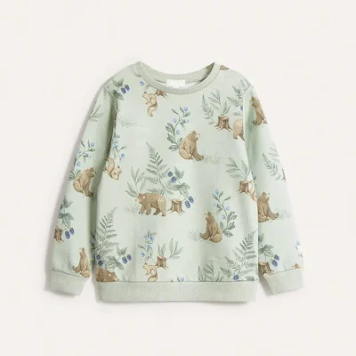 Green Animal Pattern Sweatshirt