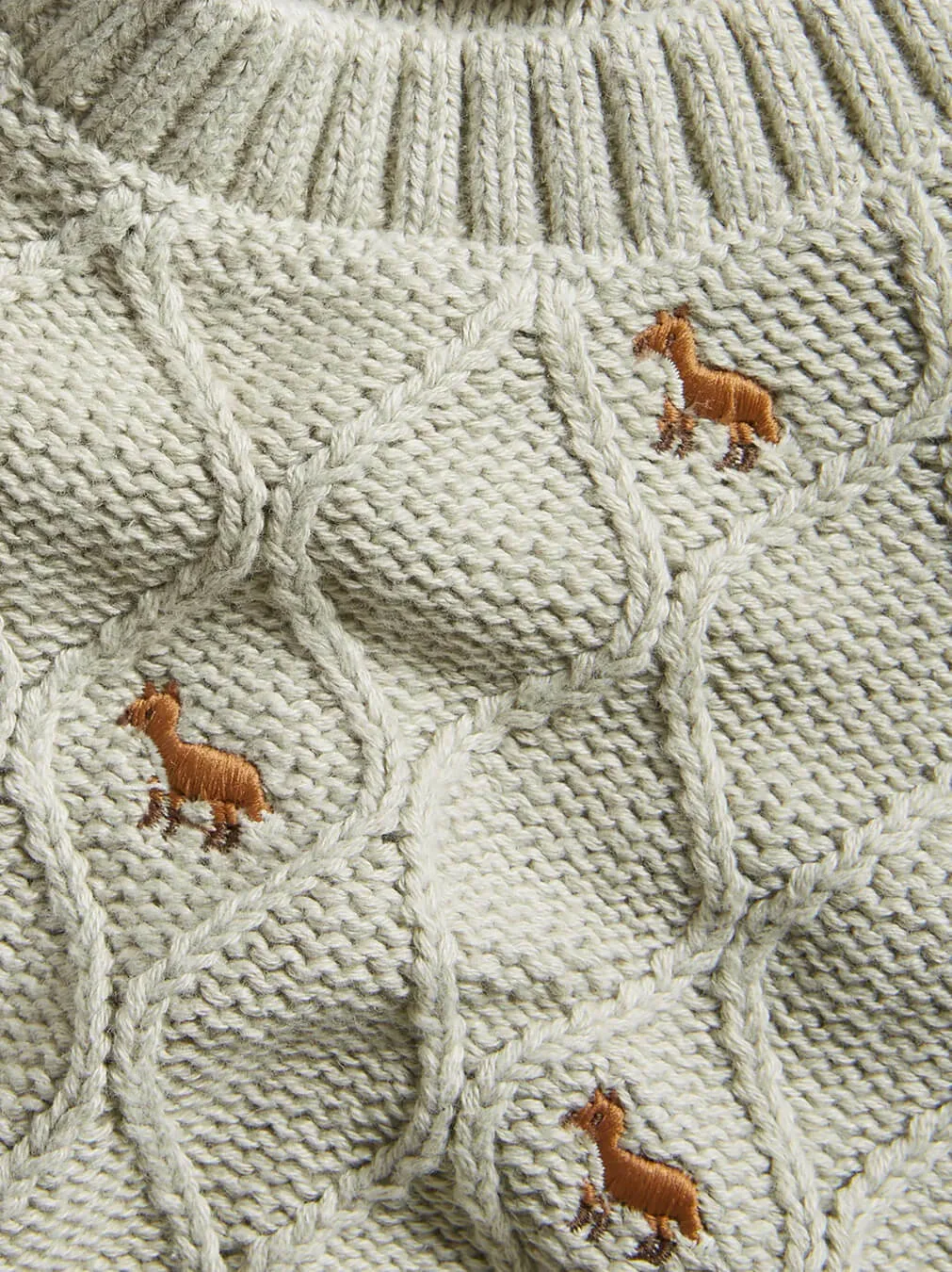 Kids Green Fox Knitted Jumper - Image 2