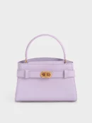 Buckle Top Handle Bag